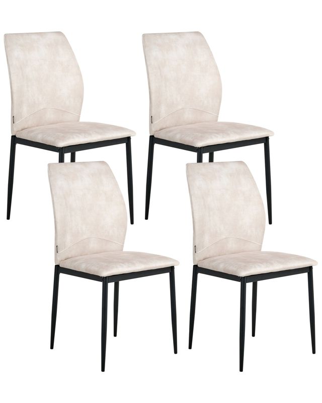 Zestaw 4 krzeseł do jadalni Rocheport Jasnobeżowy 1 kpl