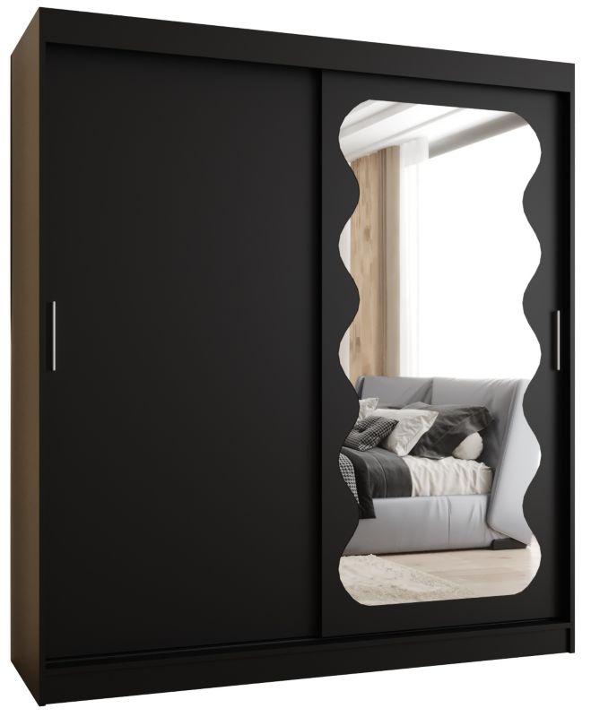 Szafa przesuwna Garderoba Abiks SPOTI 180 czarny mat 1szt.