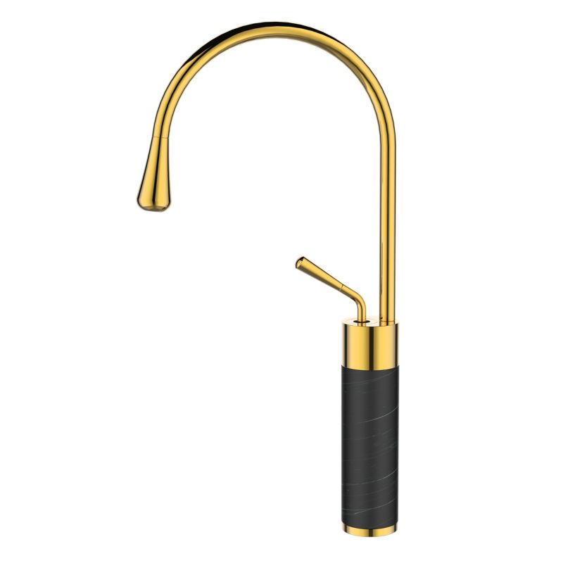 Bateria umywalkowa wysoka Invena Stone, kolor: czarny/złoty 1szt