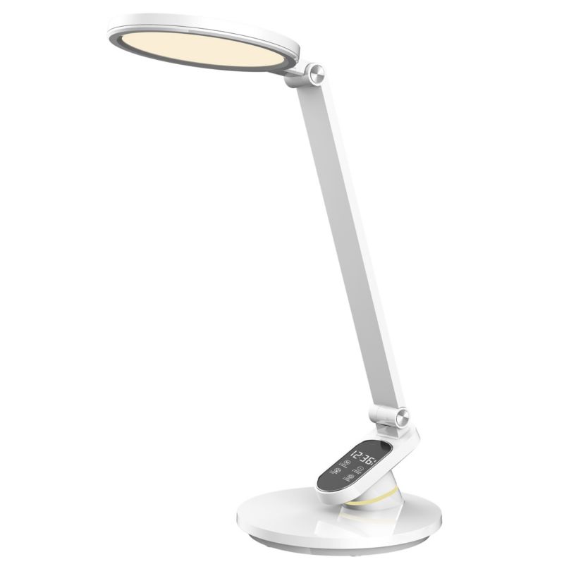 Lampa biurkowa JUMI szkolna NA BIURKO 45 cm stołowa LED trzy barwy DO PRACY z zegarem 1 szt.