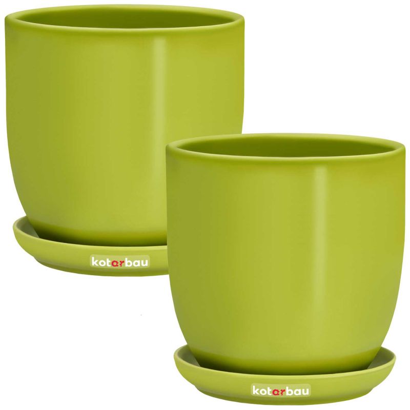 Doniczka KOTARBAU 15 cm ceramiczna podstawka 2 szt.