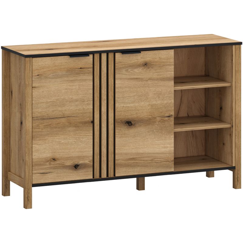 Komoda Dwudrzwiowa VERVE Mebel Elite do Salonu 138 cm Dąb Evok Loft 1 szt