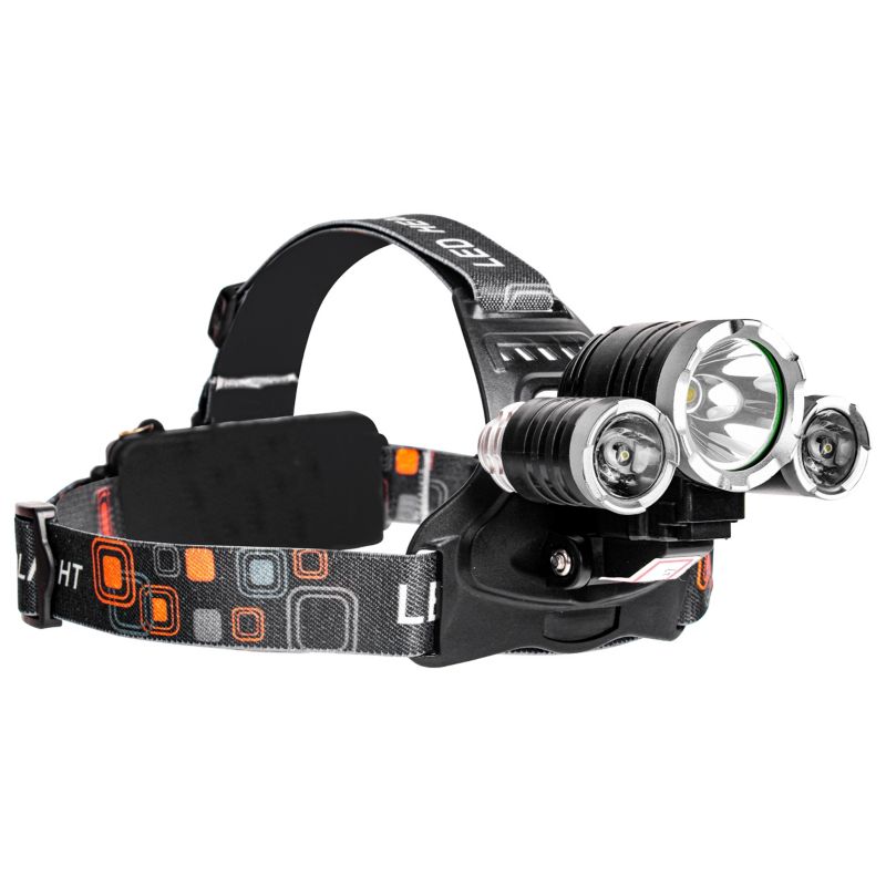 Latarka czołowa LED MasterLED 5W T6 CREE + 3W 2XPE 6000K USB akumulatorowa 1 szt.