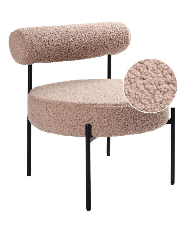 Fotel Alpha Boucle Beżowoszary 1 szt.