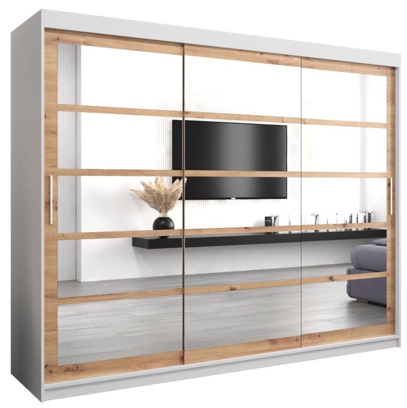 Szafa przesuwna Abiks ROMA 2 250 biały mat + artisan 1 szt.