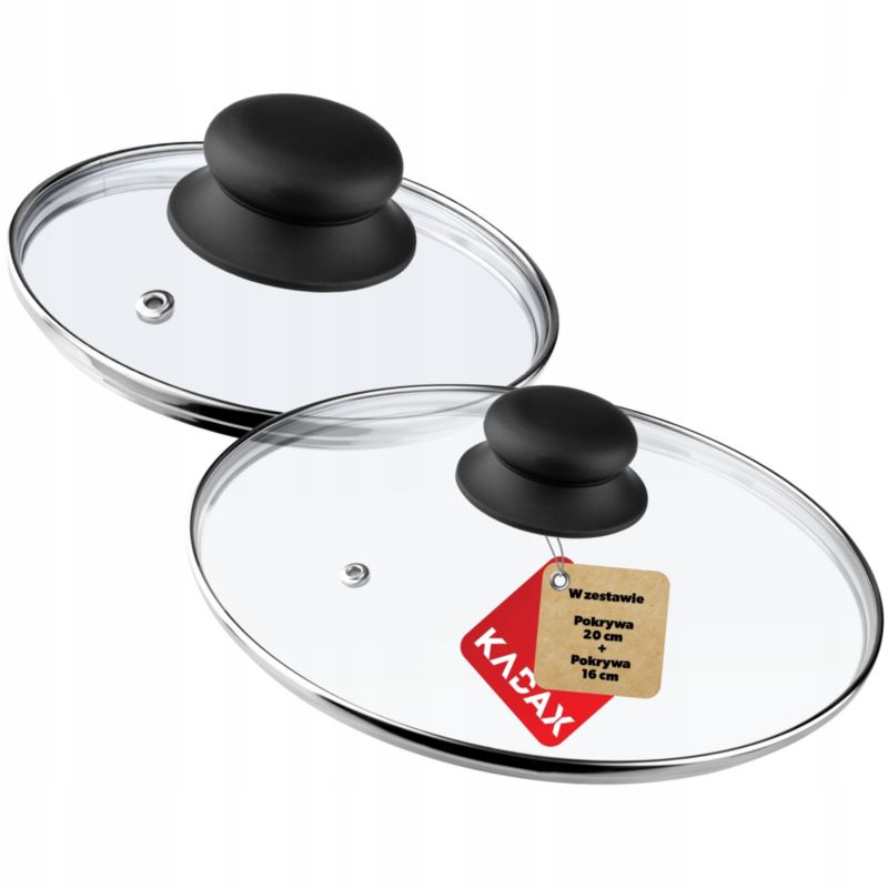 Pokrywka KADAX Szklana Do Garnka Patelni 16cm + 20cm 2 szt.