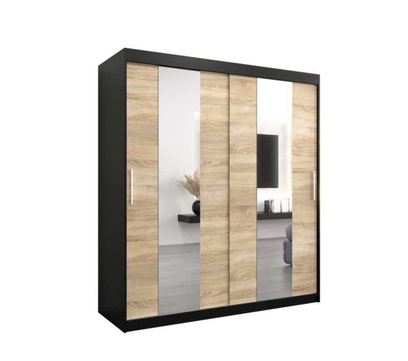 Szafa przesuwna Garderoba Abiks POLE 180 czarny sonoma 1 szt.