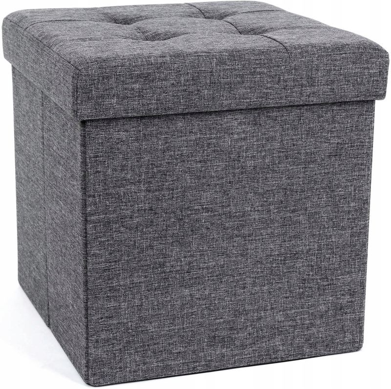 Pufa tapicerowana Matkam siedzisko z pokrywą VAS szary 1 szt.