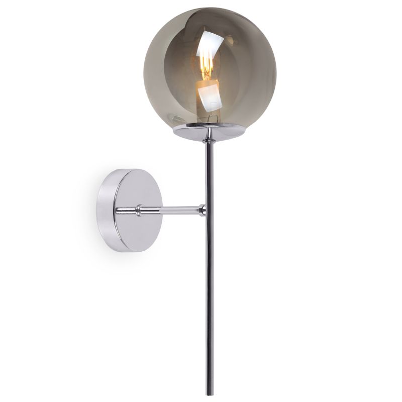 Lampa ścienna kinkiet Light Home LH Siena 1x E14 40W chrom klosz grafitowy 1szt.