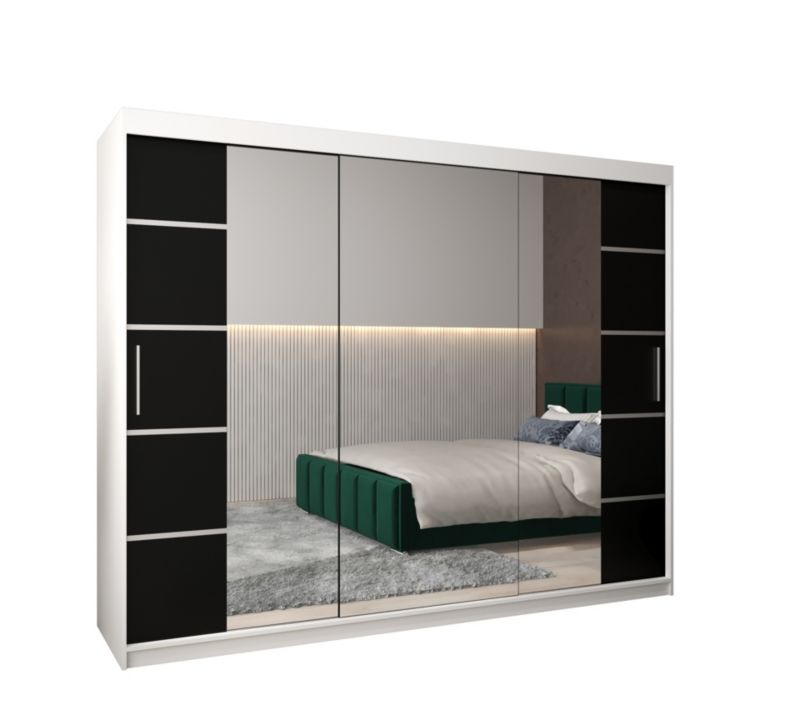 Szafa przesuwna Garderoba Abiks Verona 4 250 biały + czarny 1 szt.