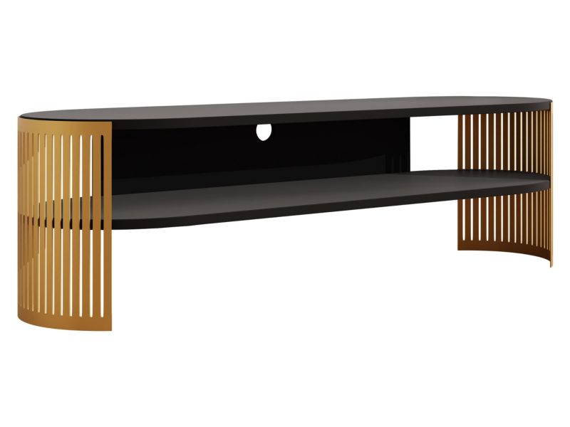 Szafka RTV owalna MIRJAN 24 Fikoli złoty/czarny molet 1 szt.