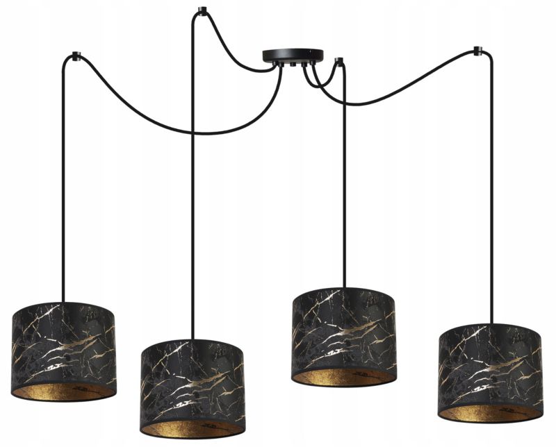 Lampa sufitowa wisząca Light Home LH Pająk Werona 4x E27 60W czarny/złoty 1szt.