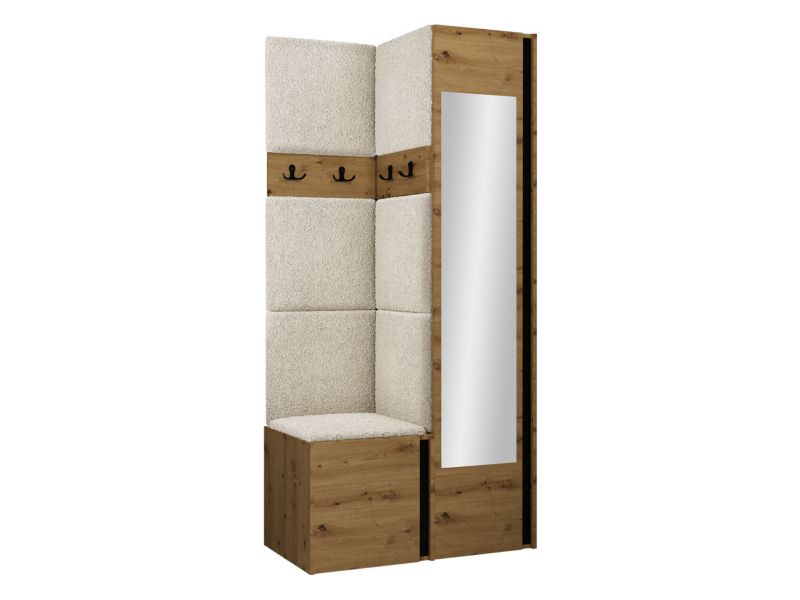 Garderoba MIRJAN 24 Orion XXV dąb artisan/czarny + beżowa bukla 1 kpl.