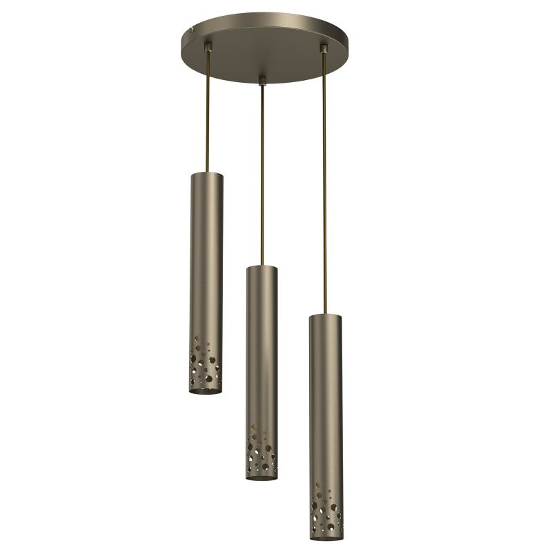 Lampa wisząca Luminex Tibia Buble 7334 tytanowe złoto tuby 3xGU10 x 8W 1 szt.