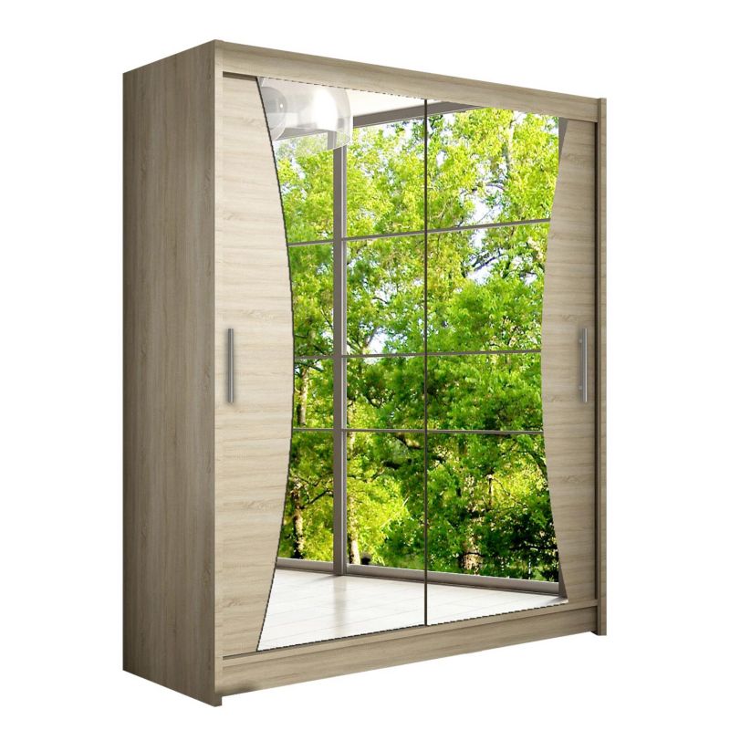 Szafa MIRJAN 24 z drzwiami przesuwnymi Presto IX dąb sonoma/lustro 1 szt.