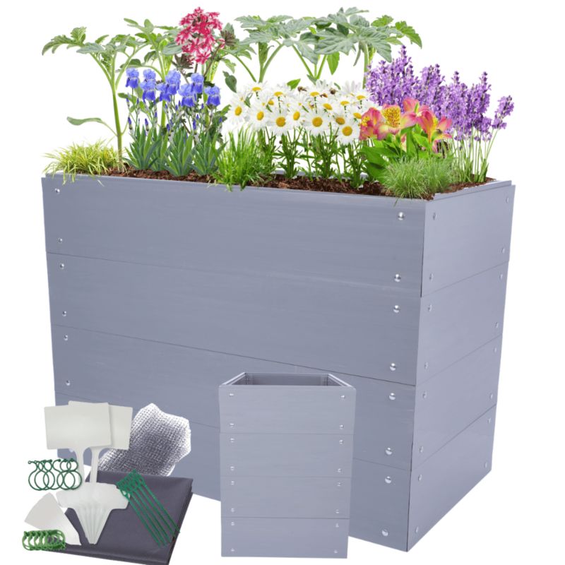 Skrzynia na warzywa MODO24 modułowa plastikowa trwała odporna na warunki atmosferyczne 80x100x45 cm 1 szt.