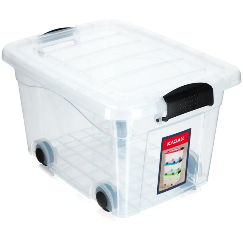 Pojemnik KADAX Organizer Pudełko Zabawki Na Kółkach 20L Przezroczysty 1 szt.