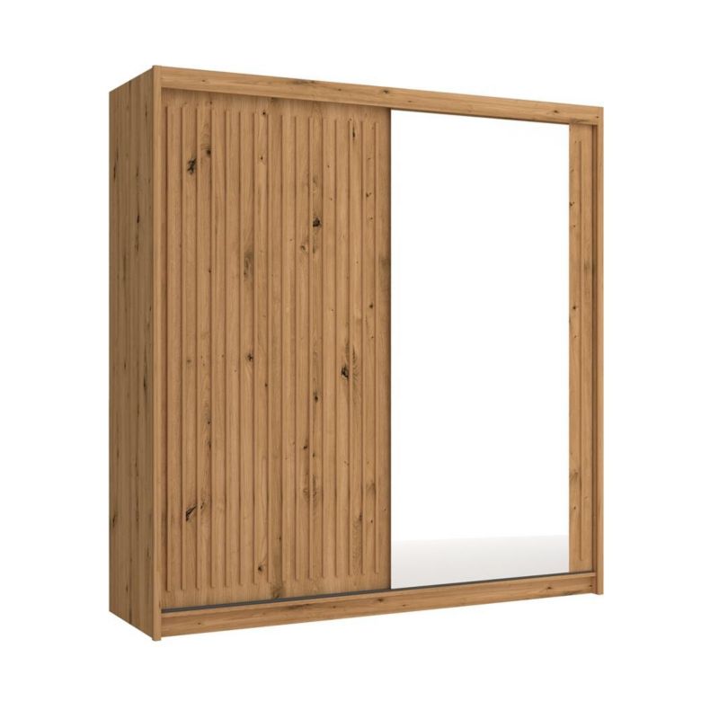 Szafa przesuwna Bettso Lay 203 cm designerska z lamelami dąb wotan 1szt.