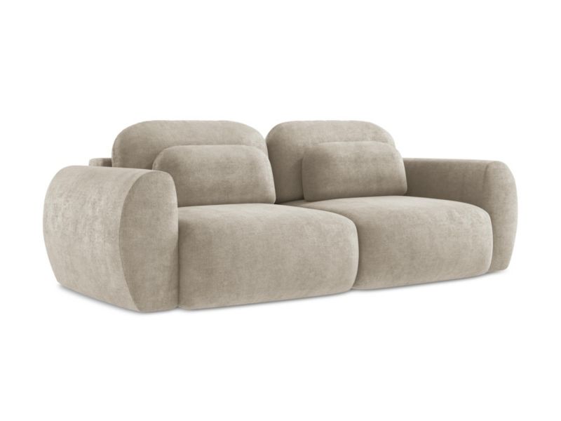 Kanapa 3-osobowa z funkcją spania LaMiaSofa PECORINI z tkaniny szenilowej 266x121 cm ciemny beż 1 szt.