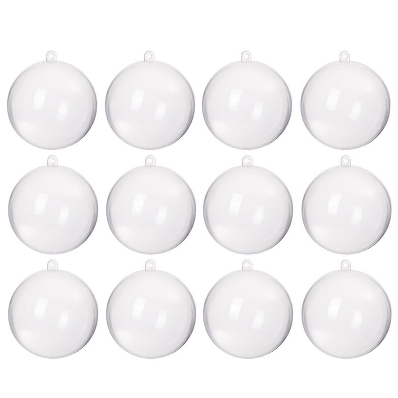 Bombki akrylowe Springos 11cm kula plastikowa decoupage 12 szt.