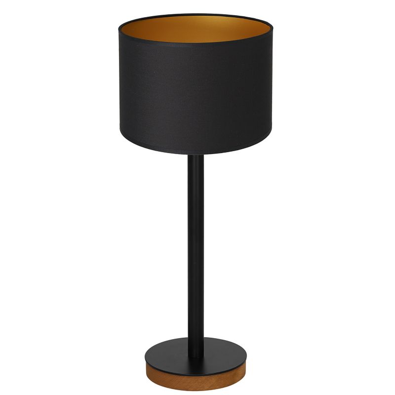 Lampa stołowa Luminex Table Lamps czarny mat-jasne drewno-złota drewniana 1 x E27 x 15W IP20 wym: 56 x 25 x 25 cm metal - 1 szt.