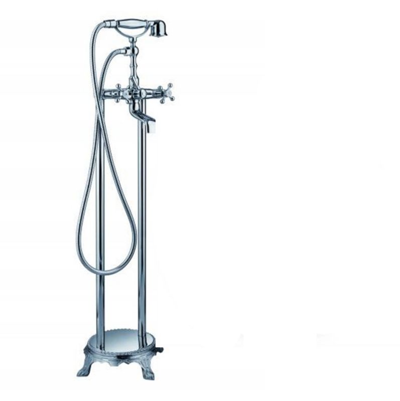 Bateria wannowa Lauferi CLARISSA wolnostojąca mosiężna srebrny chrom retro 1 szt.