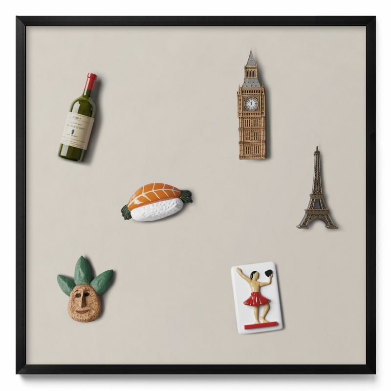 Tablica magnetyczna Tulup 50x50 cm Kolor kremowy w czarnej ramie 1 szt.