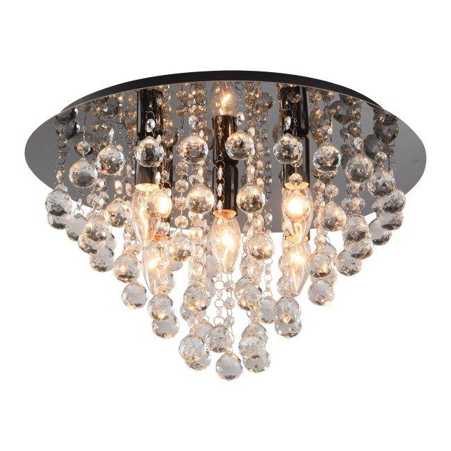 Plafon London Crystal 5-punktowy E14 czarny