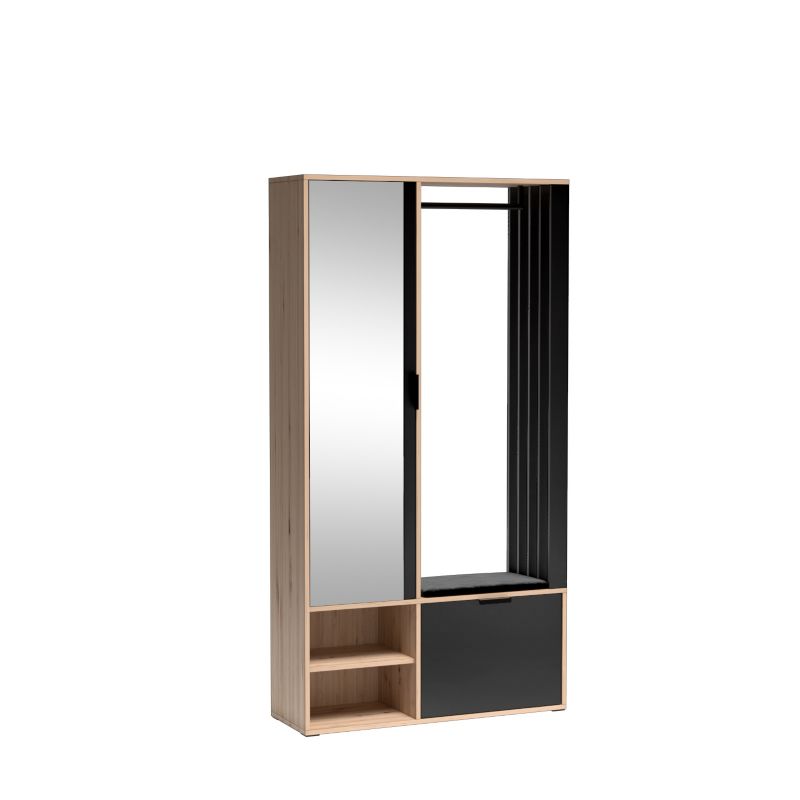 Garderoba MINIO go for it MELO dąb artisan/czarny z siedziskiem 1 szt.