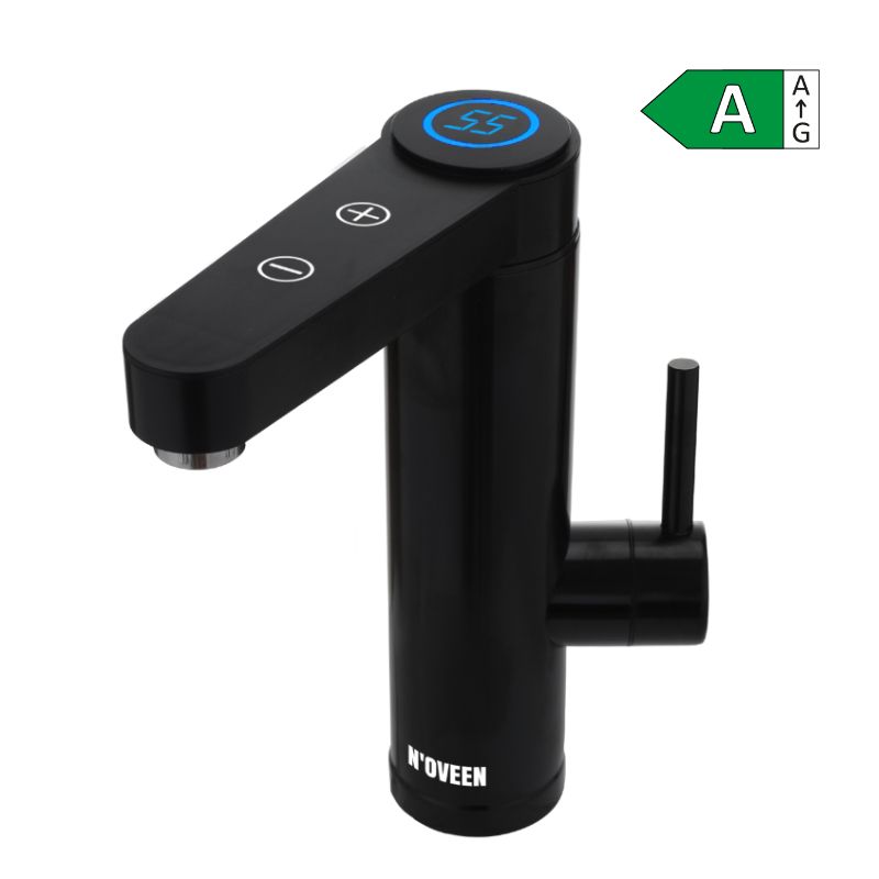 Przepływowy podgrzewacz wody nablatowy, N'oveen, czarny, 1szt
