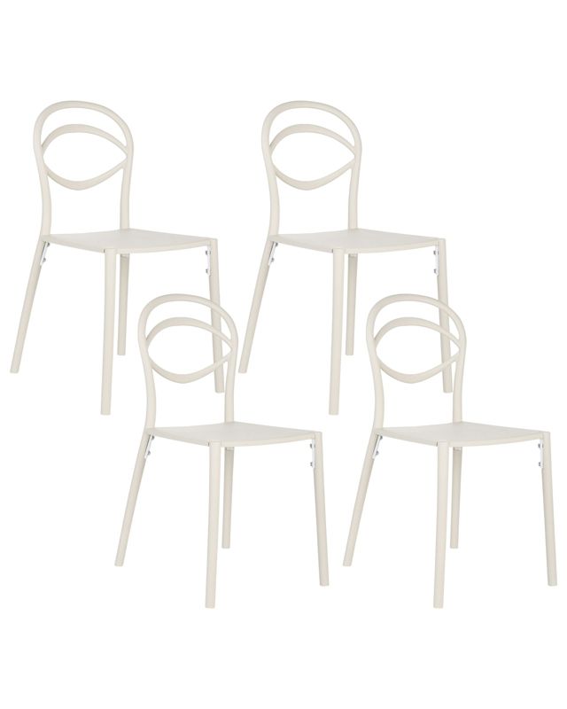 Zestaw 4 krzeseł ogrodowych Covolo Złamana biel 1 kpl