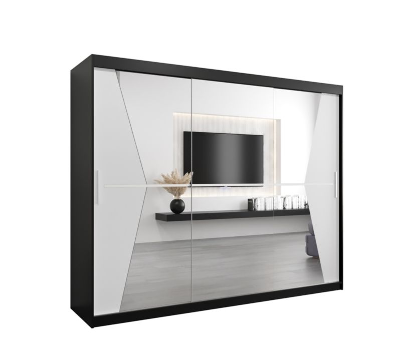 Szafa przesuwna Garderoba Abiks MAROKO 250 czarny/biały 1 szt.