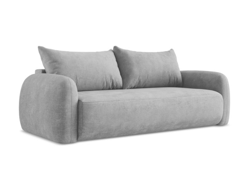 Kanapa 3-osobowa z funkcją spania LaMiaSofa Amalfi z tkaniny szenilowej 250x112 cm jasny szary 1 szt.