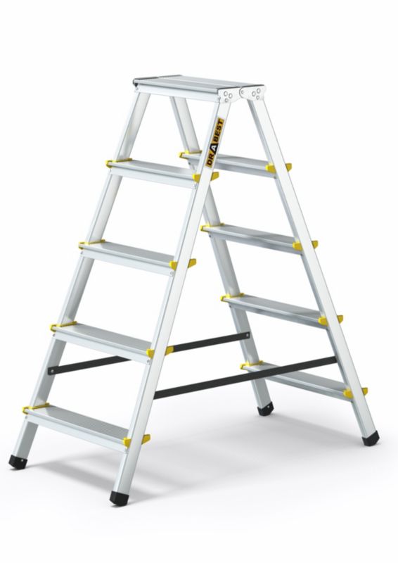 Drabina aluminiowa DRABEST dwustronna profesjonalna 5 stopni 2x5 udźwig 150 kg 1 szt