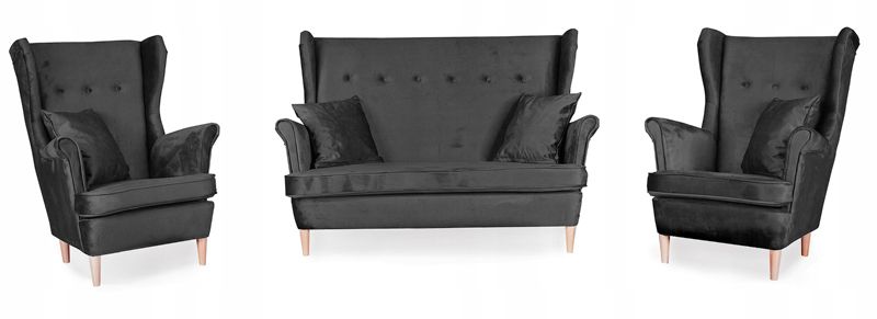 Zestaw mebli uszak do salonu sofa fotele Family Meble Ari szary 1szt