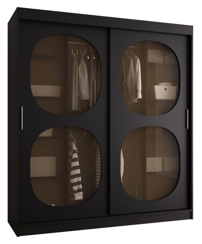 Szafa przesuwna z lustrem Garderoba Abiks BAHRAJN 2 180 czarny 1 szt.