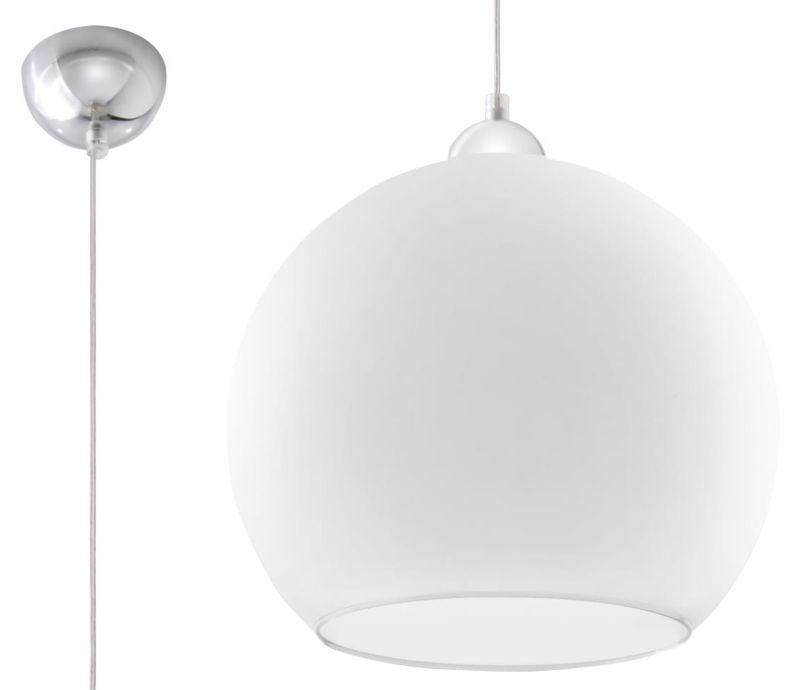 Lampa sufitowa wisząca Sollux Lighting Ball 7553 chromowana-biała szerokość 30 cm 1xE27 x 60W 1 szt.