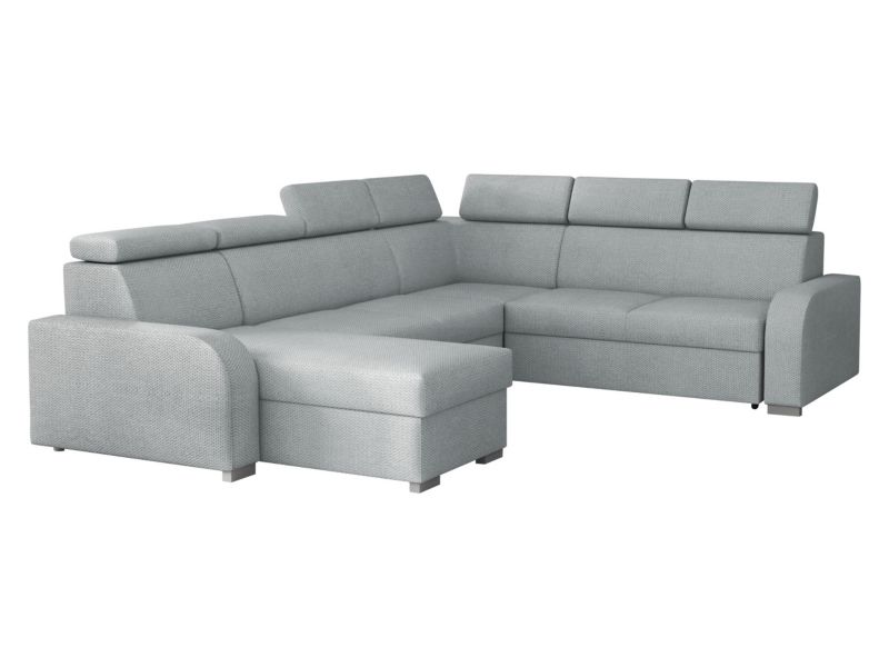 Narożnik z funkcją spania MIRJAN 24 Oslo 2rR2pLC jasnoszary welur 1 szt.