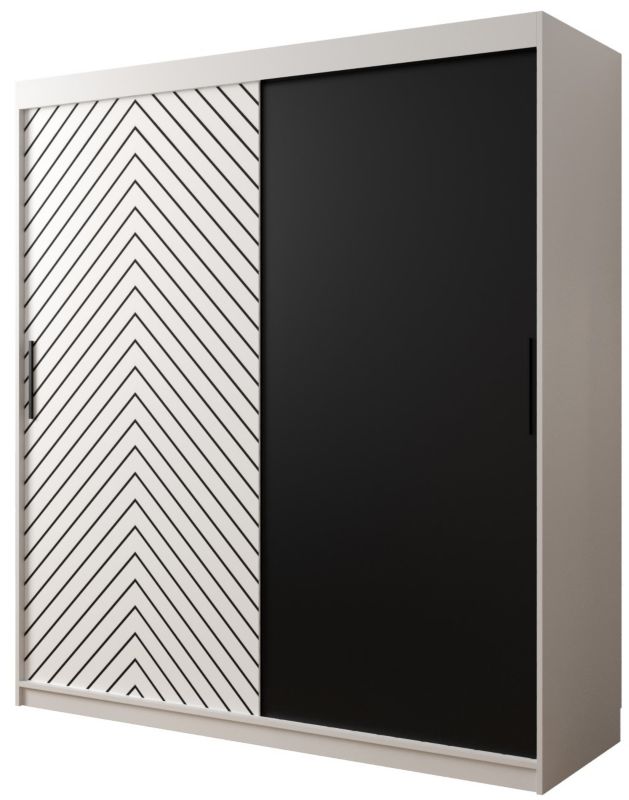 Szafa przesuwna Garderoba Abiks Jodełka 180 biały + biały 1 szt.