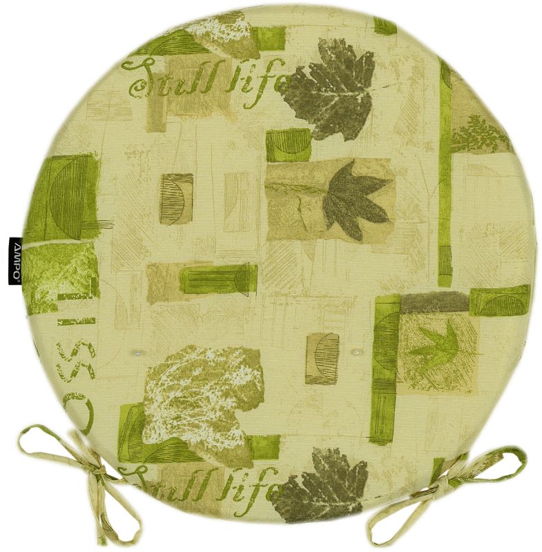 Poduszka na krzesło okrągłe poduszka okrągła AMPO zielony beż 1 szt.