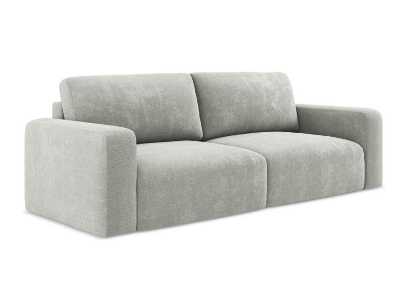 Kanapa 3-osobowa z funkcją spania LaMiaSofa OSTIA z tkaniny szenilowej 244x102 cm jasny szary 1 szt.