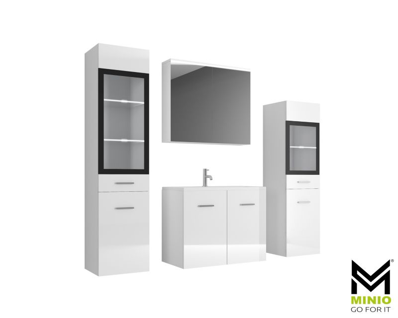 Zestaw mebli łazienkowych MINIO go for it MARIT II biały / biały połysk z oświetleniem 1 kpl.