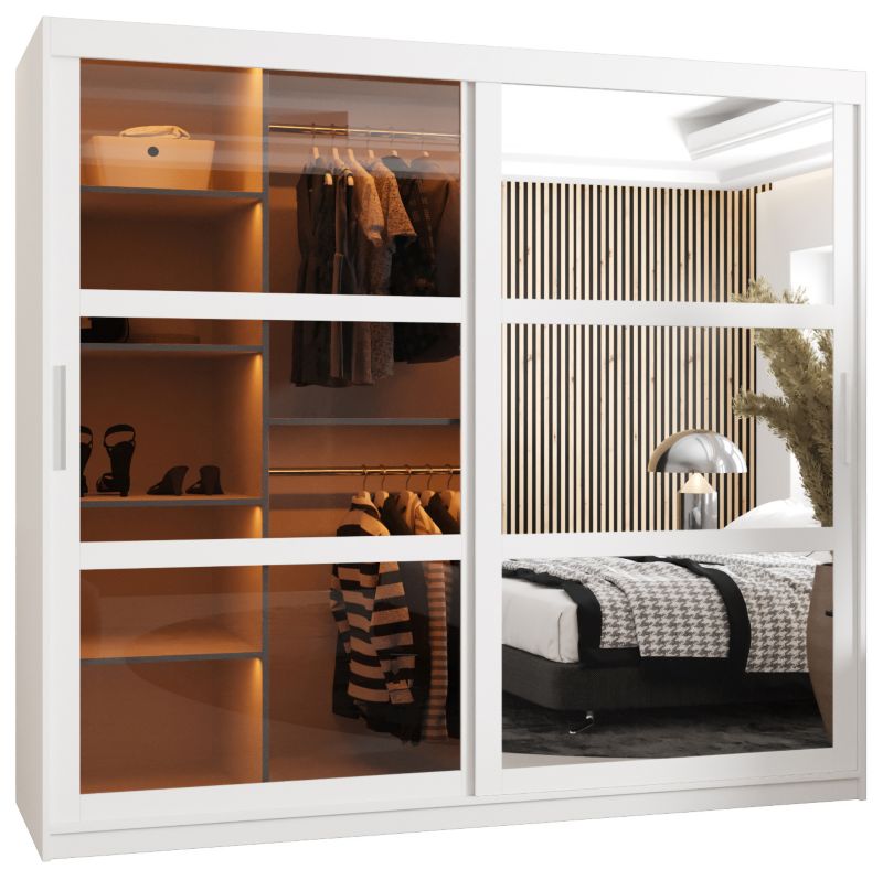 Szafa przesuwna Garderoba DOME 2 200 biały