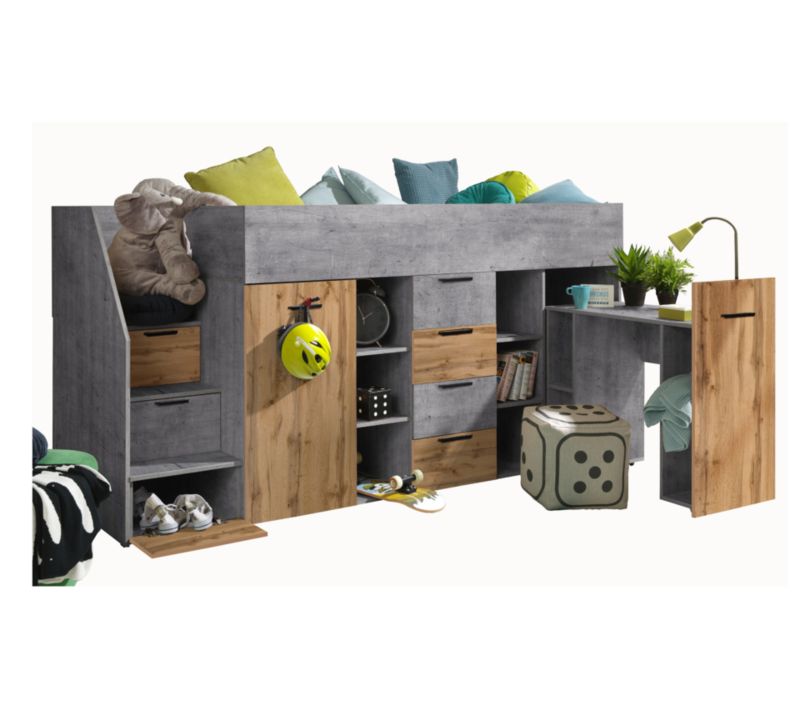 Łóżko piętrowe Antresola Abiks KONKRET 3 wotan lewe 1 szt.