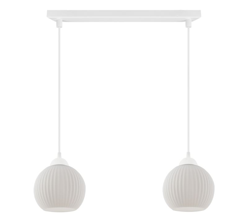 Lampa sufitowa wisząca Light Home LH Riffle Kula 2x E27 60W biały 1szt.