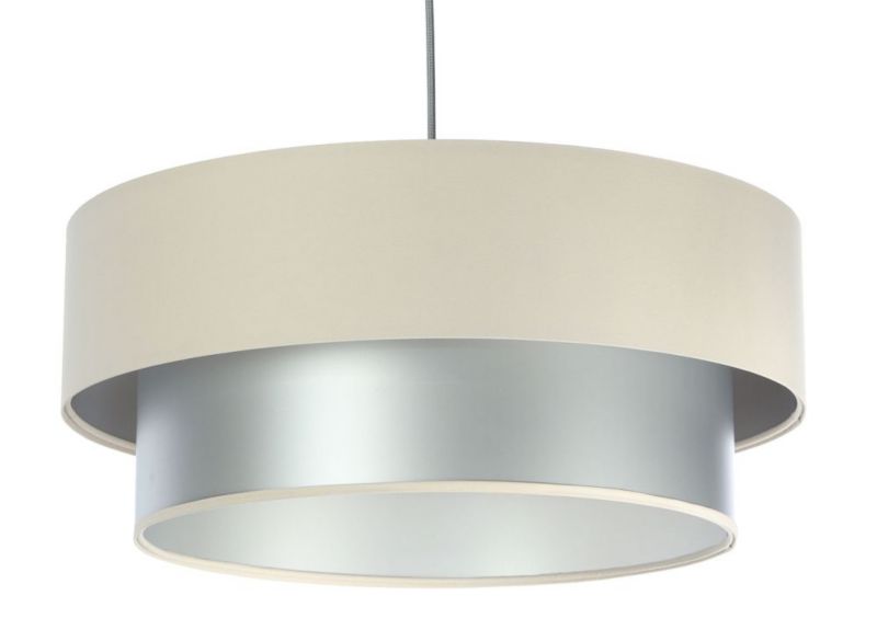 Lampa Bps Koncept wisząca DOUBLE CREAM 60 kremowa/srebrna 1 szt