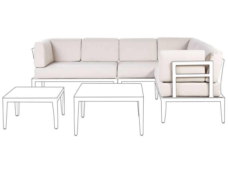 Komplet poszewek na poduchy ogrodowe Rima iii Jasnobeżowy 1 kpl