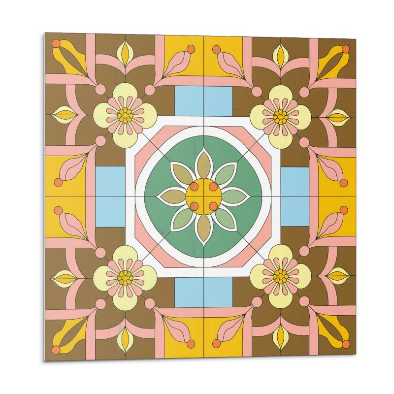 Kafelki samoprzylepne Wallfluent 50x50 cm Kwiatowy design 4 szt.