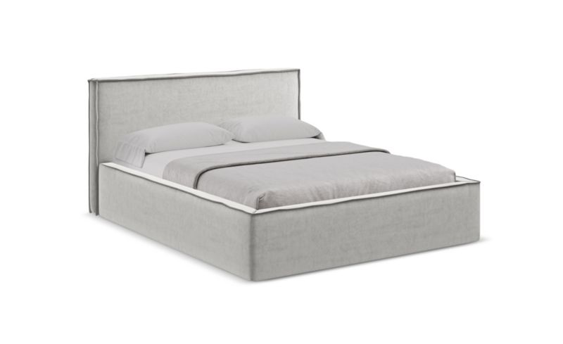 Łóżko LaMiaSofa Anani z weluru 140x200 srebrny 1 szt.