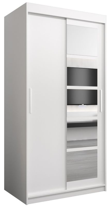 Szafa przesuwna Abiks ROMA 1 100 biały mat + biały mat 1 szt.